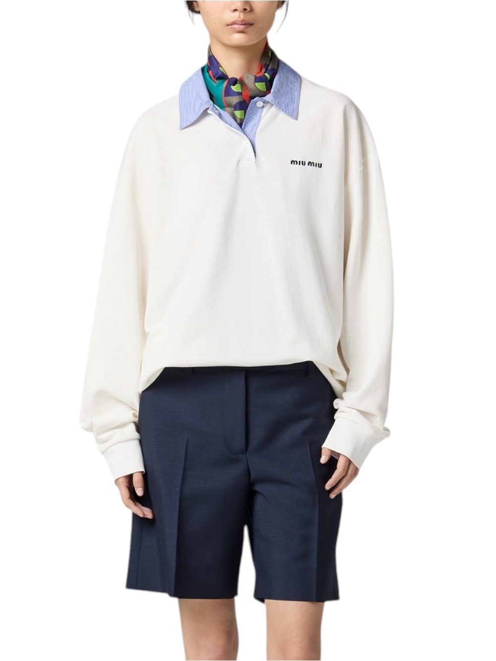 Miu Miu Oversized Cotton piqué polo shirt Size S